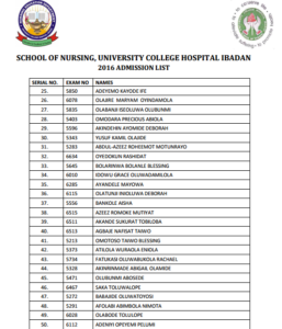 uch-ibadan-school-of-nursing-admission-list-2